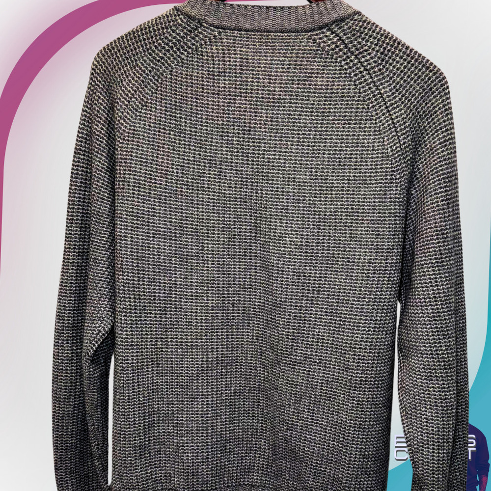 J. CREW Men's Waffle Crewneck Cashemere Sweater in Charcoal - M - Picture 4 of 13